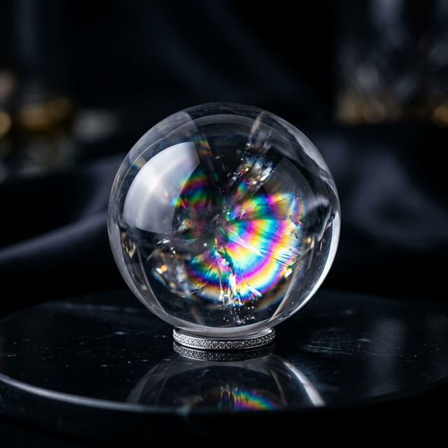 レインボー水晶スフィア